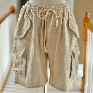 Cañamo Ibiza‎ Men's Cargo Shorts in Ivory